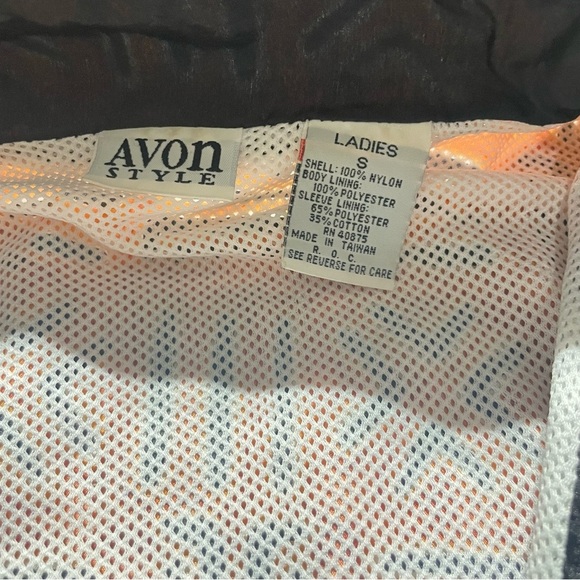 Vtg Avon Style Women’s Nylon Zip Jacket Small – Orange Tribal Print Windbreaker - Picture 10 of 13